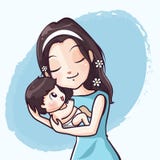 Mother and baby Embrace with pure love royalty free illustration Mother and baby Embrace with pure love royalty free illustration