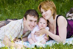 Mother, Father And Little Child Royalty Free Stock Photos