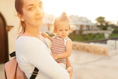 Mother hugging with her little daughter outdoor in nature on sunny day Positive human emotions, feelings, emotions. royalty free stock photos Mother hugging with her little daughter outdoor in nature on sunny day Positive human emotions, feelings, emotions. royalty free stock photos