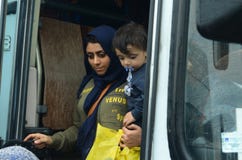 Mother and son refugees from Syria Royalty Free Stock Photos Mother and son refugees from Syria Royalty Free Stock Photos