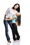 Mother With Daughter Isolated On White Background Royalty Free Stock Photos Mother With Daughter Isolated On White Background Royalty Free Stock Photos