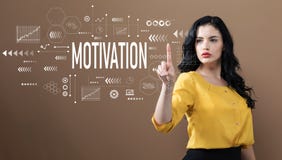 Motivationstext mit Geschäftsfrau lizenzfreie stockbilder Motivationstext mit Geschäftsfrau lizenzfreie stockbilder