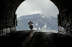 Motorbike Entering The Tunnel‏ Royalty Free Stock Images