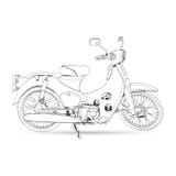 Motorcycle Classic Sketch Royalty Free Stock Image