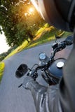 Motorcycle driver riding on motorway Stock Photo Motorcycle driver riding on motorway Stock Photo