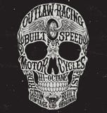 Motorcycle inspired typography skull vector illustration. royalty free illustration Motorcycle inspired typography skull vector illustration. royalty free illustration