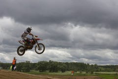 Racer is jumping. stock image Racer is jumping. stock image