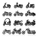 Motorcykelsymboler. Vektorillustration. royaltyfri illustrationer Motorcykelsymboler. Vektorillustration. royaltyfri illustrationer