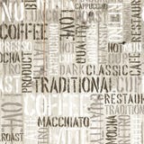 Mots de café sur le fond en bois Vecteur illustration stock Mots de café sur le fond en bois Vecteur illustration stock