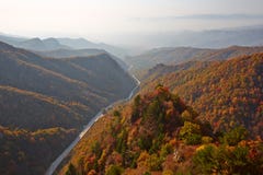 Mount Bailongshan autumn, Shanxi, China royalty free stock photo Mount Bailongshan autumn, Shanxi, China royalty free stock photo