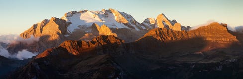 Mount Marmolada sunset panorama royalty free stock image Mount Marmolada sunset panorama royalty free stock image