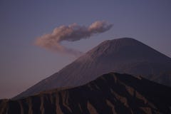 Mount Semeru with a beautiful cloud crown stock images Mount Semeru with a beautiful cloud crown stock images