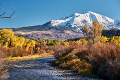 Mount Sopris Autumn Landscape In Colorado Stock Image