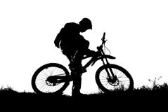 Mountain Biker Silhouette Stock Photo Mountain Biker Silhouette Stock Photo