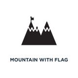 Mountain with flag icon. Simple element illustration. Mountain w vector illustration Mountain with flag icon. Simple element illustration. Mountain w vector illustration