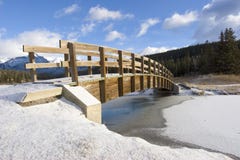 Mountain Footbridge In Winter 2 Royalty Free Stock Photography