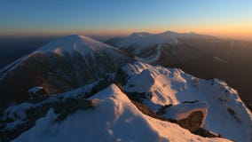 Mountain peak at winter - Roszutec - Slovakia mountain, Time lapse