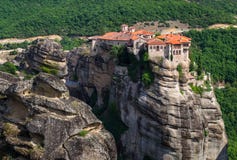 Mountain view on Meteora monastery in greece on mountain royalty free stock photo Mountain view on Meteora monastery in greece on mountain royalty free stock photo