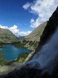 Mountain waterfall in Altai royalty free stock photography Mountain waterfall in Altai royalty free stock photography