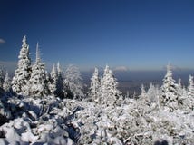 Mountain winter. Poland. Karkonosze. Mountain path somewhere near Pielgrzymy royalty free stock image Mountain winter. Poland. Karkonosze. Mountain path somewhere near Pielgrzymy royalty free stock image