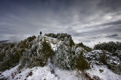 Mountaineer In Snow Royalty Free Stock Photography