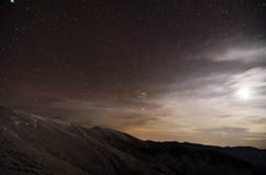 A mountains landscape at night with moonlight Stock Image A mountains landscape at night with moonlight Stock Image