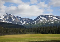 Mountains, Sky And Meadow In Southern Alaska. Stock Photos