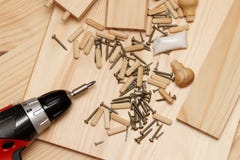 Mounting Furniture With Screwdriver Royalty Free Stock Image