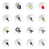 Mouse Cursor Icons Set, Flat Style Stock Images