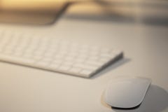 Mouse and keyboard with red heart on white tabl stock photography Mouse and keyboard with red heart on white tabl stock photography