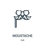 moustache icon vector from fair collection. Thin line moustache outline icon vector illustration. Linear symbol for use on web and stock illustration moustache icon vector from fair collection. Thin line moustache outline icon vector illustration. Linear symbol for use on web and stock illustration