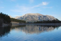 Moutain And Its Shadow In Lake Stock Photos Moutain And Its Shadow In Lake Stock Photos