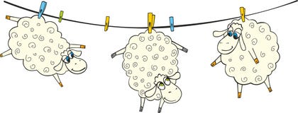 Moutons sur une corde illustration libre de droits Moutons sur une corde illustration libre de droits