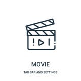 movie icon vector from tab bar and settings collection. Thin line movie outline icon vector illustration royalty free illustration movie icon vector from tab bar and settings collection. Thin line movie outline icon vector illustration royalty free illustration