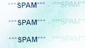 Movimiento en sentido vertical en un buzón de entrada del correo electrónico por completo de los messeges del Spam almacen de metraje de vídeo Movimiento en sentido vertical en un buzón de entrada del correo electrónico por completo de los messeges del Spam almacen de metraje de vídeo