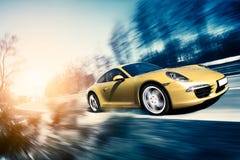 Moving sport car