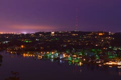 Mt Bonnell übersehen Nacht stockbilder Mt Bonnell übersehen Nacht stockbilder
