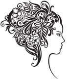 Muchacha con flores hermosas en su pelo ilustración del vector Muchacha con flores hermosas en su pelo ilustración del vector