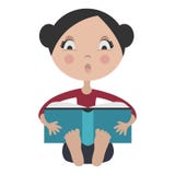 Muchacha de la historieta que lee el libro emocionante libre illustration Muchacha de la historieta que lee el libro emocionante libre illustration