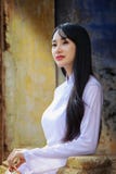 Muchacha hermosa con el vestido tradicional de la cultura de Vietnam fotos de archivo libres de regalías Muchacha hermosa con el vestido tradicional de la cultura de Vietnam fotos de archivo libres de regalías