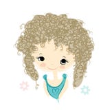Muchacha linda que sonríe, bosquejo para su diseño libre illustration Muchacha linda que sonríe, bosquejo para su diseño libre illustration