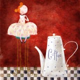 Muchacha y café ilustración del vector Muchacha y café ilustración del vector