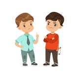Muchacho valiente del litlle que intenta parar al matón con un ejemplo del vector de la catapulta en un fondo blanco libre illustration Muchacho valiente del litlle que intenta parar al matón con un ejemplo del vector de la catapulta en un fondo blanco libre illustration