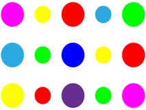 Muchos círculos simples coloridos en el fondo blanco ilustración del vector Muchos círculos simples coloridos en el fondo blanco ilustración del vector