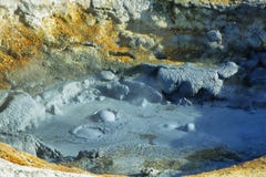 Mudpot in the geothermal area Hverir stock photography Mudpot in the geothermal area Hverir stock photography