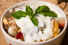 Muesli With Yogurt Royalty Free Stock Image
