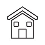 Muestra casera y símbolo del vector del icono aislados en el fondo blanco, concepto casero del logotipo libre illustration Muestra casera y símbolo del vector del icono aislados en el fondo blanco, concepto casero del logotipo libre illustration