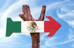 Muestra de la bandera de México con el fondo del cielo imagenes de archivo Muestra de la bandera de México con el fondo del cielo imagenes de archivo