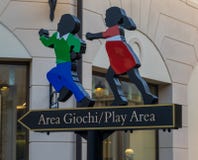 Muestra que simboliza la dirección de un patio para los niños imágenes de archivo libres de regalías Muestra que simboliza la dirección de un patio para los niños imágenes de archivo libres de regalías