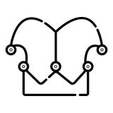 Muestra simple del partido del icono del sombrero del payaso ilustración del vector Muestra simple del partido del icono del sombrero del payaso ilustración del vector